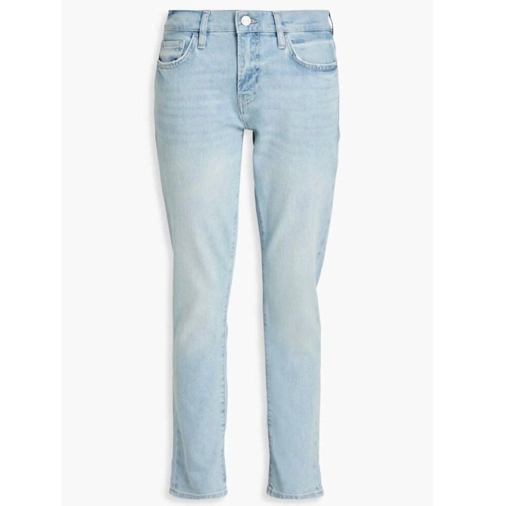 Frame Denim Le Garcon mid rise straight leg Light Blue Jeans in Finn Sz 28